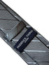 silver grey tie with slate striped design